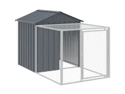 New vidaXL Hühnerkäfig mit Auslauf Anthrazit 117x201x123 cm Stahl Verzinkt