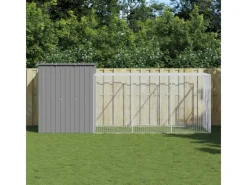 Sale vidaXL Hühnerkäfig mit Auslauf Hellgrau 165x455x181 cm Stahl Verzinkt