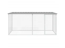 Hot vidaXL Hühnerkäfig mit Dach Hellgrau 203x98x90 cm Verzinkter Stahl