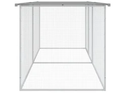 Hot vidaXL Hühnerkäfig mit Dach Hellgrau 203x98x90 cm Verzinkter Stahl