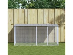 Hot vidaXL Hühnerkäfig mit Dach Hellgrau 203x98x90 cm Verzinkter Stahl