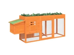 Discount vidaXL Hühnerstall Braun 204x50x84 cm Massivholz Kiefer