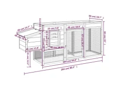 Discount vidaXL Hühnerstall Braun 204x50x84 cm Massivholz Kiefer