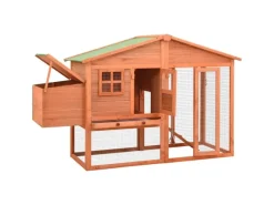 Hot vidaXL Hühnerstall mit Legenest Tanne Massivholz