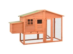 Hot vidaXL Hühnerstall mit Legenest Tanne Massivholz