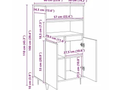 vidaXL Highboard Braun 60 x 36 x 110 cm Holzwerkstoff 879619