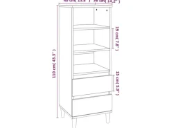 vidaXL Highboard Braun Eichen-Optik 40x36x110 cm Holzwerkstoff 821243 Eiche Braun