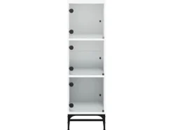 vidaXL Highboard mit Glastüren Weiß 35x37x120 cm 836560