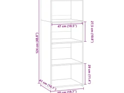 Online vidaXL Highboard 50x41x124 cm Holzwerkstoff 846398 Schwarz