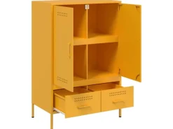 vidaXL Highboard Senf 68x39x101,5 cm Stahl 843111