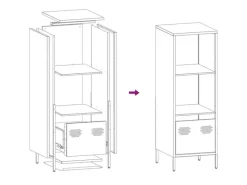 New vidaXL Highboard Senf 35x39x103,5 cm Stahl 851379 Gelb