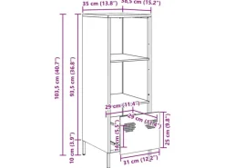 New vidaXL Highboard Senf 35x39x103,5 cm Stahl 851379 Gelb