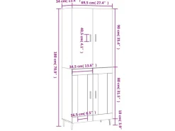 New vidaXL Highboard Sonoma-Eiche 69,5x34x180 cm Holzwerkstoff 3195750 Sonoma Eiche
