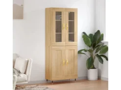 vidaXL Highboard Sonoma-Eiche 69,5x34x180 cm Holzwerkstoff 3198324