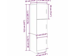 vidaXL Highboard 31,5 x 32 x 124 cm Holzwerkstoff 869346