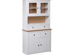 vidaXL Highboard Weiß 93x40,5x180 cm Kiefernholz Panama