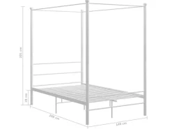 vidaXL Himmelbett Weiß Metall 140x200 cm651111