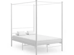 vidaXL Himmelbett Weiß Metall 140x200 cm651111