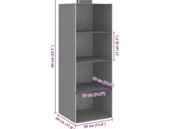 Outlet vidaXL Hängeaufbewahrung für Schränke 2 Stk mit 4 Fächern Stoff 288324 Grau