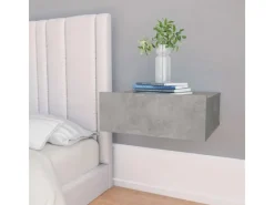 New vidaXL Hängender Nachttisch Betongrau 40x30x15 cm Holzwerkstoff
