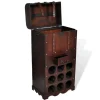 Clearance vidaXL Holz-Flaschenregal für 9 Flaschen mit Aufbewahrungstruhe