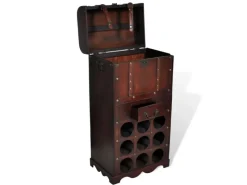 Clearance vidaXL Holz-Flaschenregal für 9 Flaschen mit Aufbewahrungstruhe