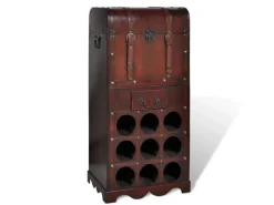 Clearance vidaXL Holz-Flaschenregal für 9 Flaschen mit Aufbewahrungstruhe