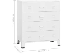Outlet vidaXL Industrial Kommode mit Schubladen Weiß 78x40x93 cm Metall
