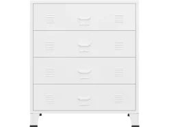 Outlet vidaXL Industrial Kommode mit Schubladen Weiß 78x40x93 cm Metall