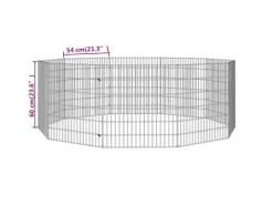 vidaXL Kaninchenkäfig 10 Paneele 54x60 cm Verzinktes Eisen vidaXL Freilaufgehege 10-teilig 54x60 cm Verzinktes Eisen