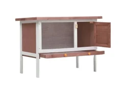 vidaXL Kaninchenstall 1 Ebene Braun Holz