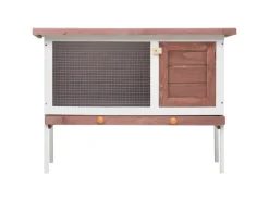 vidaXL Kaninchenstall 1 Ebene Braun Holz