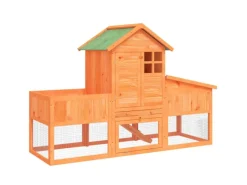 vidaXL Kaninchenstall Braun 170x63x113 cm Massivholz Kiefer