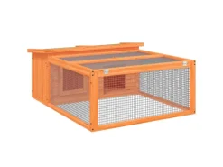 vidaXL Kaninchenstall Braun 117,5x97x47,5 cm Massivholz Kiefer