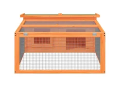 vidaXL Kaninchenstall Braun 117,5x97x47,5 cm Massivholz Kiefer