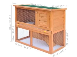 vidaXL Kaninchenstall Kleintierhaus Hasenstall 1 Tür Holz