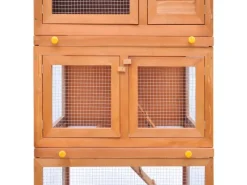 vidaXL Kaninchenstall Kleintierhaus Hasenstall 3 Ebenen Holz