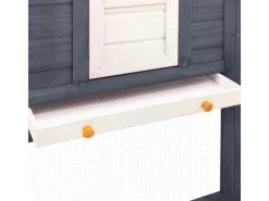 Sale vidaXL Kaninchenstall mit Freilauf Grau und Weiß Tanne Massivholz