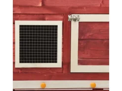 vidaXL Kaninchenstall Rot und Weiß 140x63x120 cm Tanne Massivholz