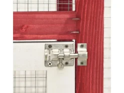 vidaXL Kaninchenstall Rot und Weiß 140x63x120 cm Tanne Massivholz