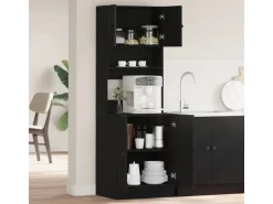 Discount vidaXL Küchenschrank mit Regal Schwarz Eichen-Optik 60 x 50 x 180 cm 3365557 Eiche Schwarz