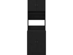 Discount vidaXL Küchenschrank mit Regal Schwarz Eichen-Optik 60 x 50 x 180 cm 3365557 Eiche Schwarz