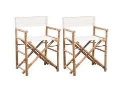 vidaXL Klappbarer Regiestuhl 2 Stk. Bambus und Canvas