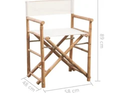 vidaXL Klappbarer Regiestuhl 2 Stk. Bambus und Canvas