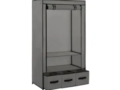 vidaXL Kleiderschrank Grau 87 x 49 x 159 cm Stoff