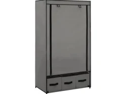 vidaXL Kleiderschrank Grau 87 x 49 x 159 cm Stoff