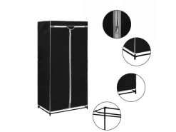 Hot vidaXL Kleiderschrank Schwarz 75×50×160 cm