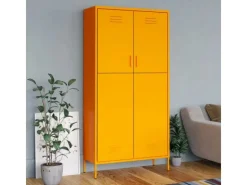 Online vidaXL Kleiderschrank Senfgelb 90x50x180 cm Stahl