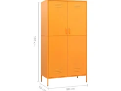 Online vidaXL Kleiderschrank Senfgelb 90x50x180 cm Stahl