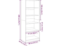 vidaXL Kleiderschrank Weiß 80x50x200 cm Holzwerkstoff
